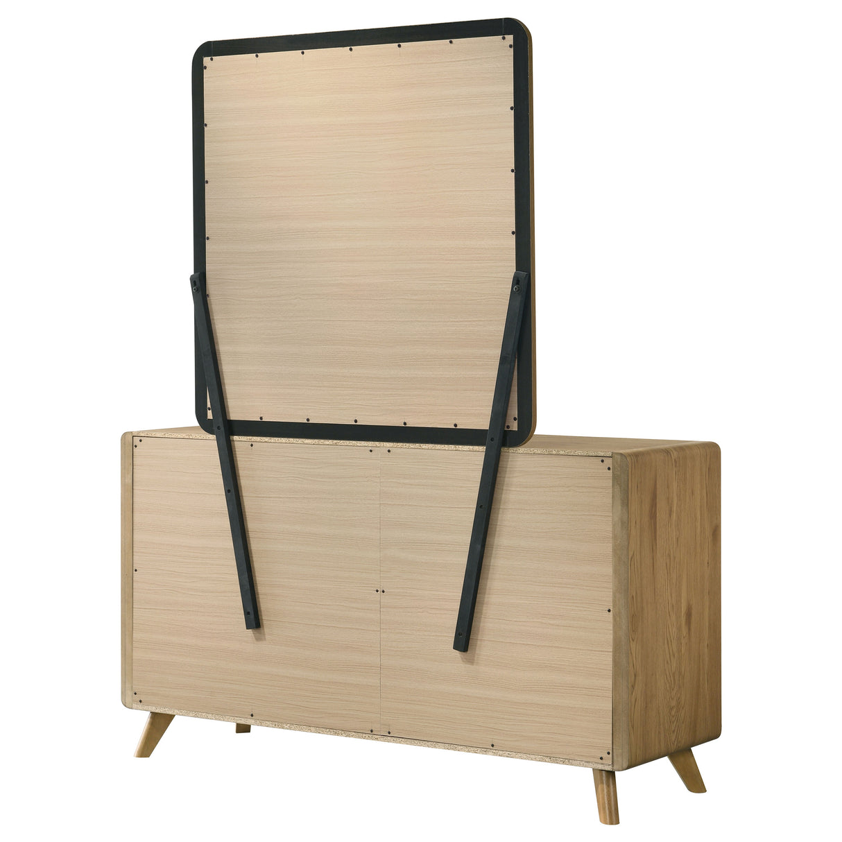 Bennett Light Oak 6-drawer Bedroom Dresser and Mirror Set by Coaster at Eve Furniture