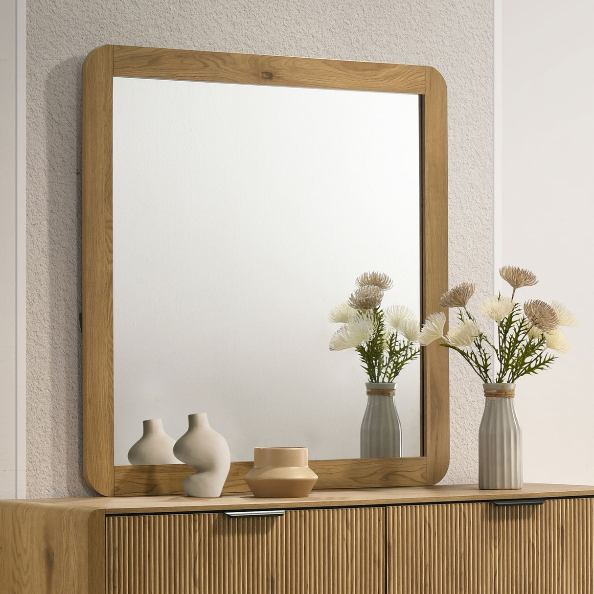 Bennett Light Oak Bedroom Dresser Mirror by Coaster at Eve Furniture