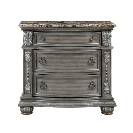 Bennington Gray Upholstered Sleigh Bedroom Set by Homelegance at Eve Furniture