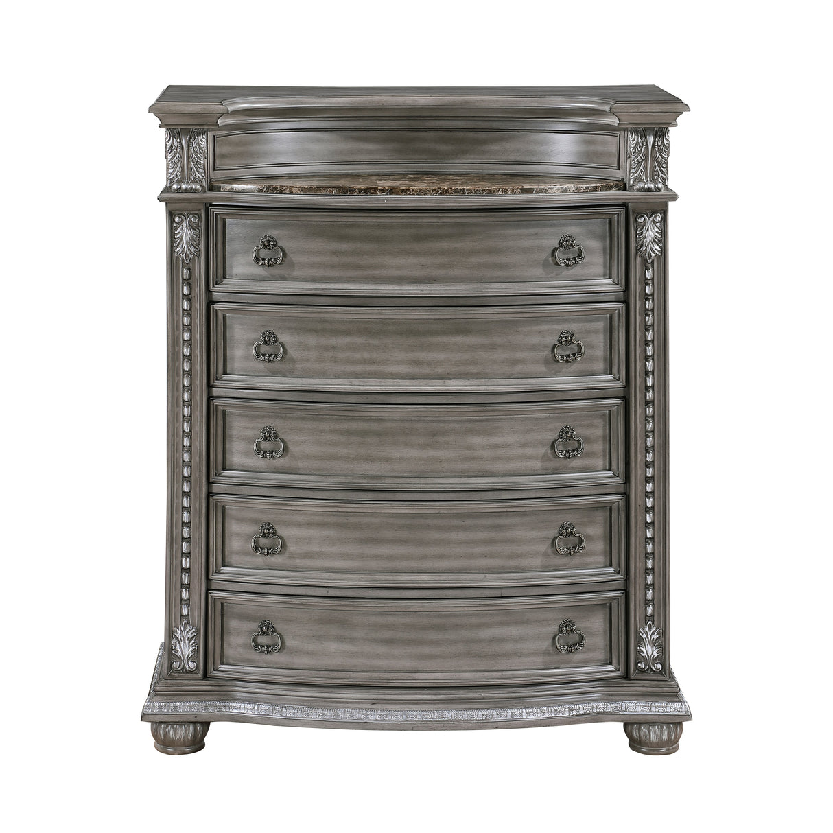 Bennington Gray Upholstered Sleigh Bedroom Set by Homelegance at Eve Furniture