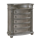 Bennington Gray Upholstered Sleigh Bedroom Set by Homelegance at Eve Furniture