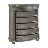 Bennington Gray Upholstered Sleigh Bedroom Set by Homelegance at Eve Furniture