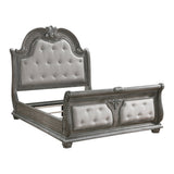Bennington Gray Upholstered Sleigh Bedroom Set by Homelegance at Eve Furniture