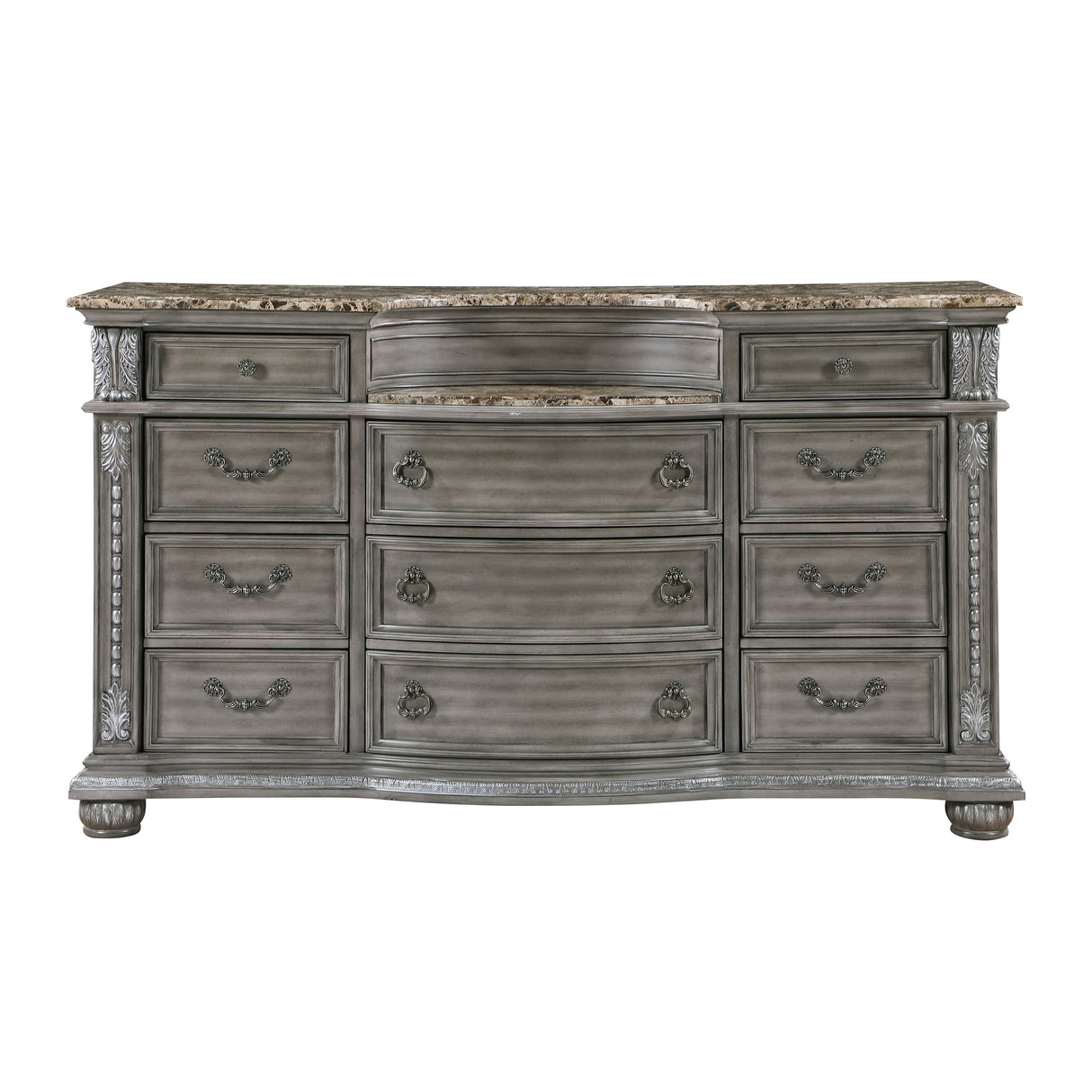 Bennington Gray Upholstered Sleigh Bedroom Set by Homelegance at Eve Furniture