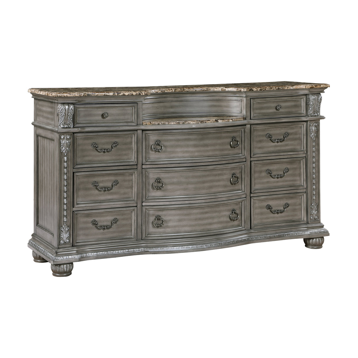 Bennington Gray Upholstered Sleigh Bedroom Set by Homelegance at Eve Furniture
