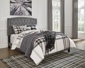 Benno Gray Tufted Queen Platform Bed by Happy Homes at Eve Furniture