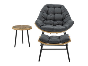 Benson 3-Piece Patio Rocking Chair with Ottoman and Table in Grey by Manhattan Comfort at Eve Furniture
