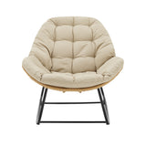 Benson 6-Piece Patio Rocking Chair Set with Ottomans and Tables in Cream by Manhattan Comfort at Eve Furniture
