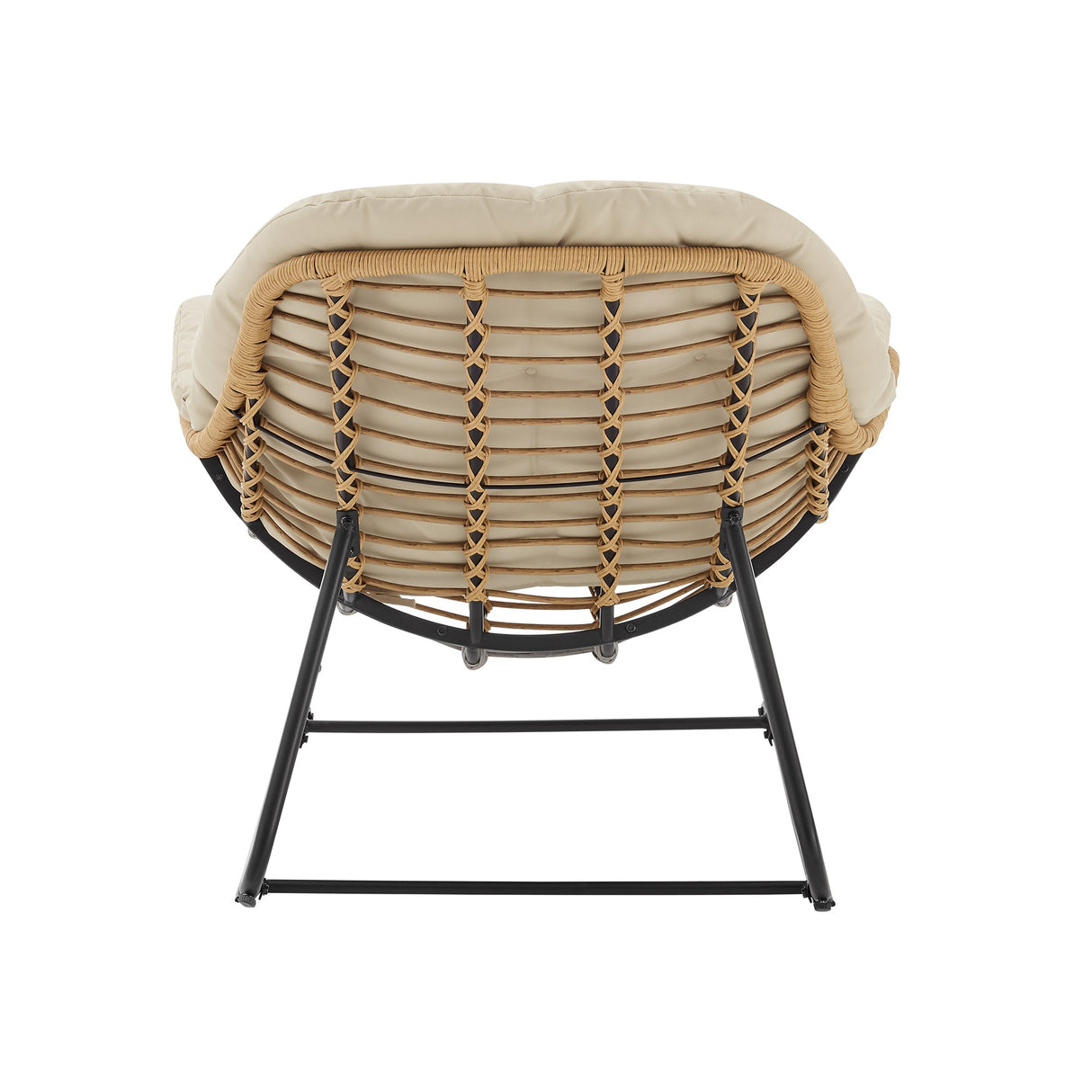 Benson 6-Piece Patio Rocking Chair Set with Ottomans and Tables in Cream by Manhattan Comfort at Eve Furniture