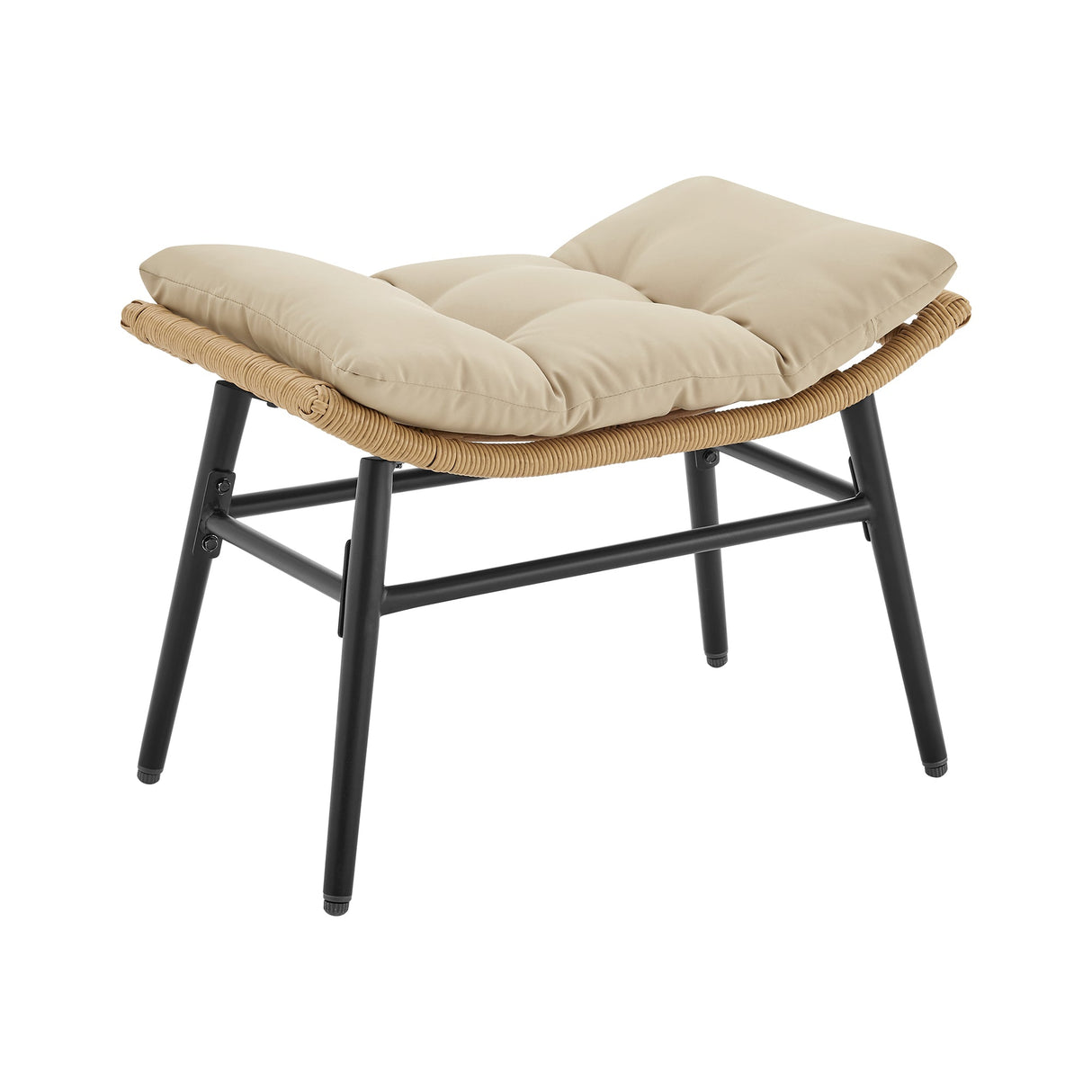 Benson 6-Piece Patio Rocking Chair Set with Ottomans and Tables in Cream by Manhattan Comfort at Eve Furniture