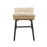 Benson 6-Piece Patio Rocking Chair Set with Ottomans and Tables in Cream by Manhattan Comfort at Eve Furniture