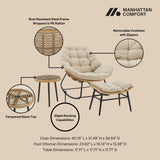 Benson 6-Piece Patio Rocking Chair Set with Ottomans and Tables in Cream by Manhattan Comfort at Eve Furniture