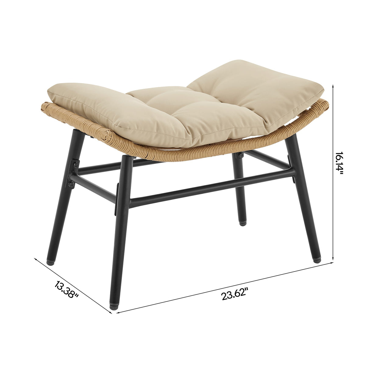 Benson 6-Piece Patio Rocking Chair Set with Ottomans and Tables in Cream by Manhattan Comfort at Eve Furniture