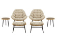 Benson 6-Piece Patio Rocking Chair Set with Ottomans and Tables in Cream by Manhattan Comfort at Eve Furniture