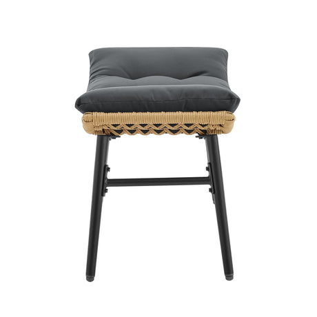 Benson 6-Piece Patio Rocking Chair Set with Ottomans and Tables in Grey by Manhattan Comfort at Eve Furniture