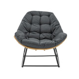 Benson 6-Piece Patio Rocking Chair Set with Ottomans and Tables in Grey by Manhattan Comfort at Eve Furniture