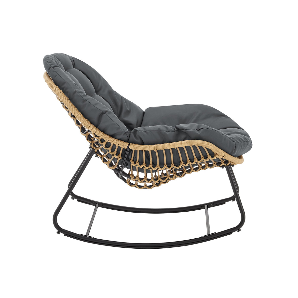 Benson 6-Piece Patio Rocking Chair Set with Ottomans and Tables in Grey by Manhattan Comfort at Eve Furniture
