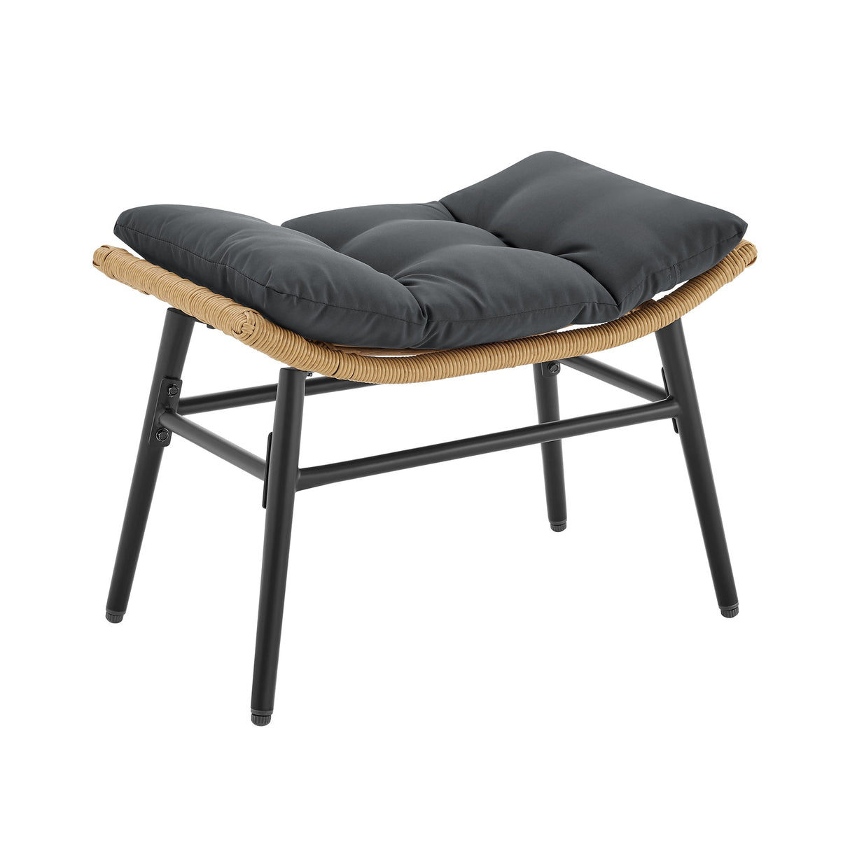 Benson 6-Piece Patio Rocking Chair Set with Ottomans and Tables in Grey by Manhattan Comfort at Eve Furniture