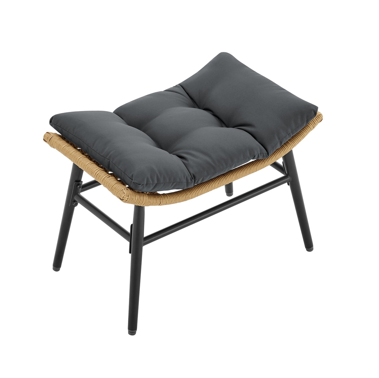 Benson 6-Piece Patio Rocking Chair Set with Ottomans and Tables in Grey by Manhattan Comfort at Eve Furniture