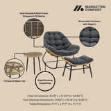 Benson 6-Piece Patio Rocking Chair Set with Ottomans and Tables in Grey by Manhattan Comfort at Eve Furniture