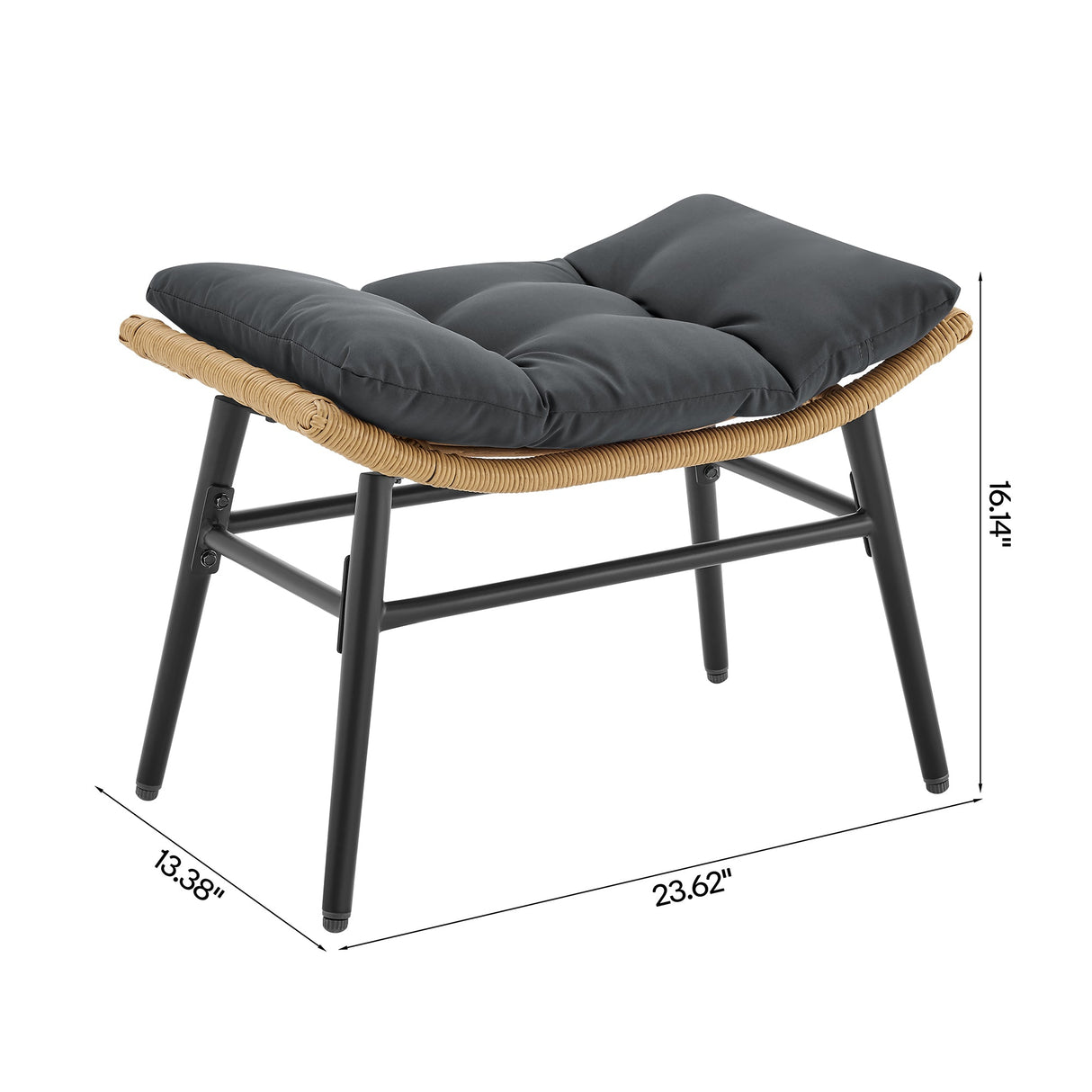 Benson 6-Piece Patio Rocking Chair Set with Ottomans and Tables in Grey by Manhattan Comfort at Eve Furniture