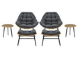 Benson 6-Piece Patio Rocking Chair Set with Ottomans and Tables in Grey by Manhattan Comfort at Eve Furniture