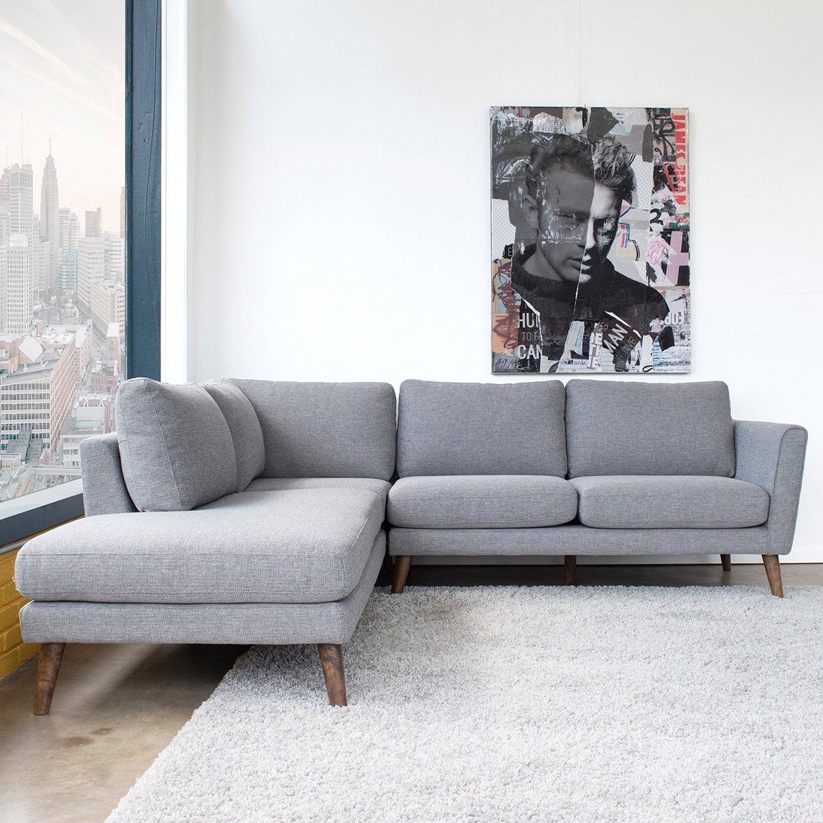Benson Grey Fabric Sectional Sofa Left Facing Chaise by Ashcroft Furniture at Eve Furniture