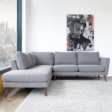 Benson Grey Fabric Sectional Sofa Left Facing Chaise by Ashcroft Furniture at Eve Furniture