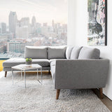 Benson Grey Fabric Sectional Sofa Left Facing Chaise by Ashcroft Furniture at Eve Furniture