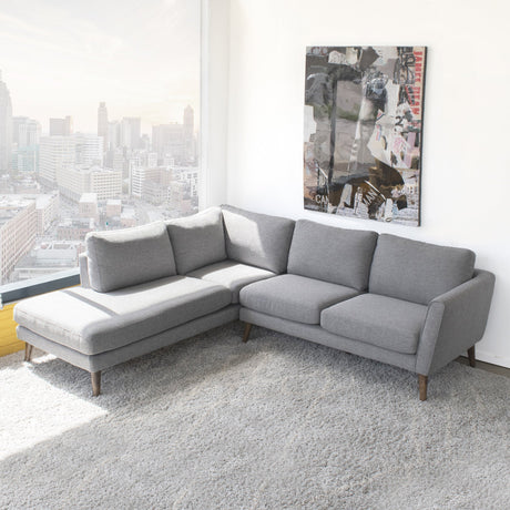 Benson Grey Fabric Sectional Sofa Left Facing Chaise by Ashcroft Furniture at Eve Furniture