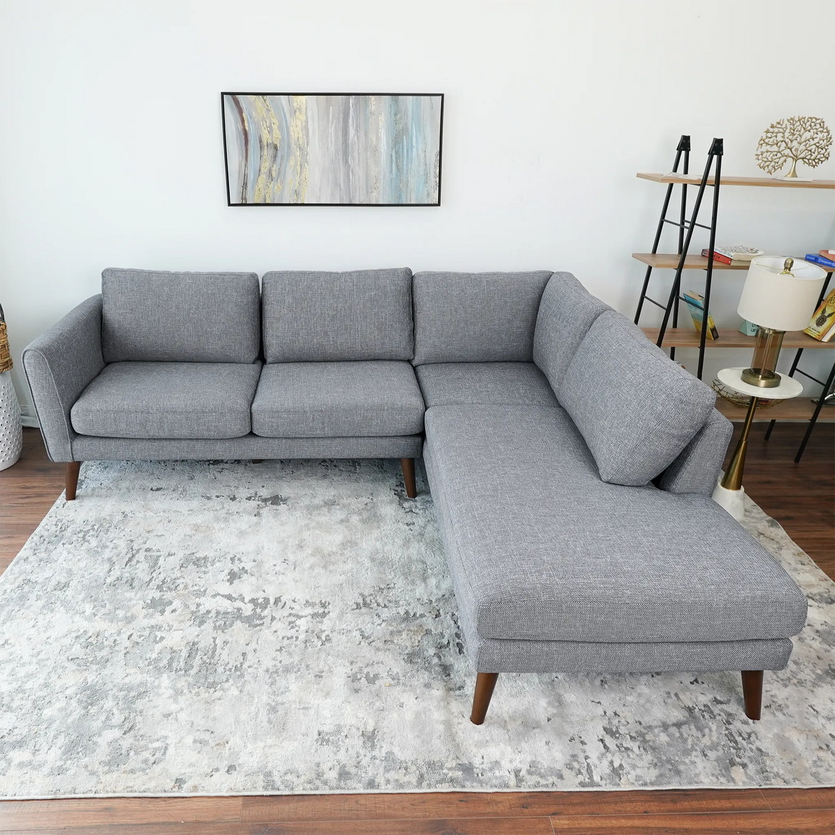 Benson Grey Fabric Sectional Sofa Right Facing Chaise by Ashcroft Furniture at Eve Furniture
