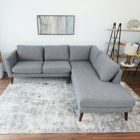 Benson Grey Fabric Sectional Sofa Right Facing Chaise by Ashcroft Furniture at Eve Furniture