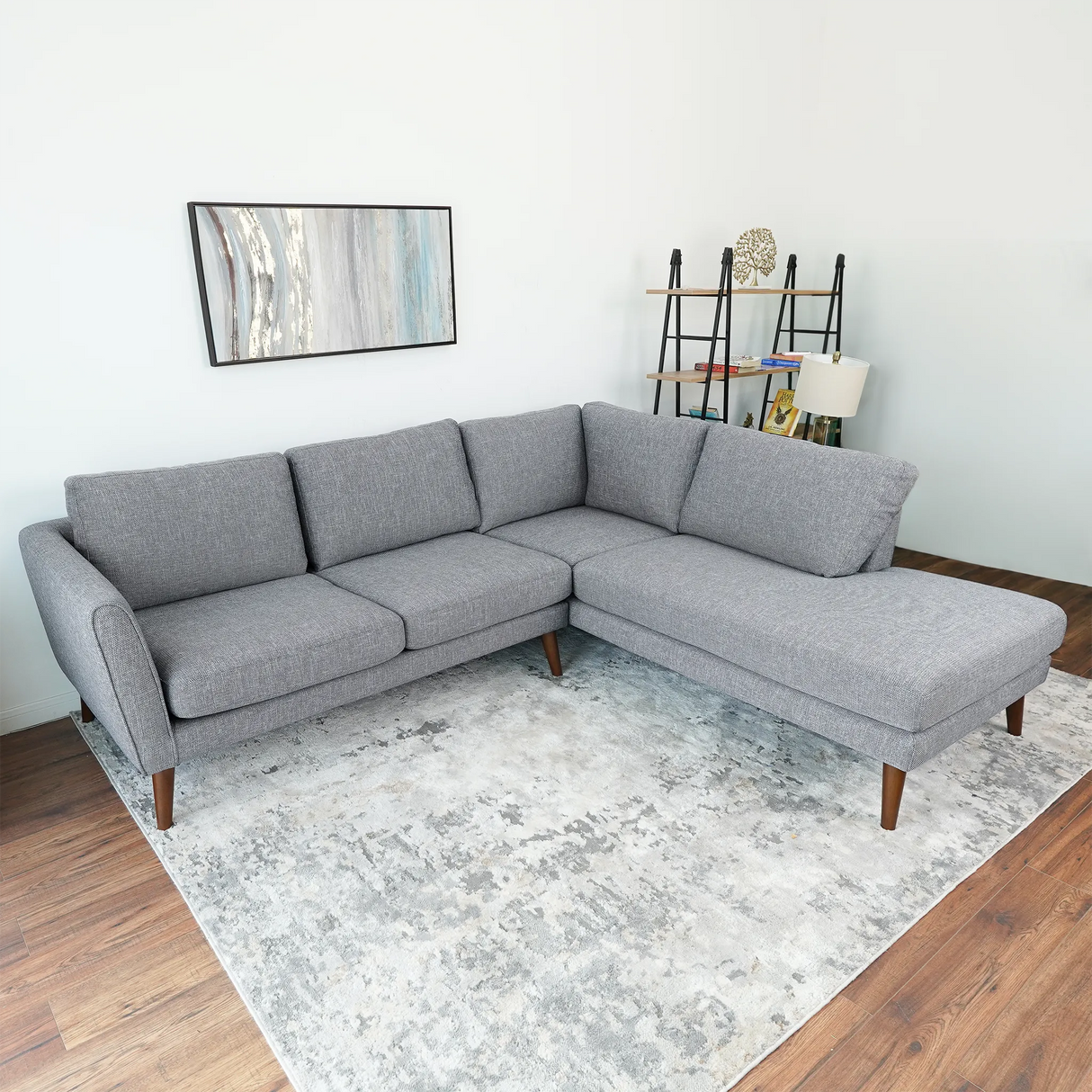 Benson Grey Fabric Sectional Sofa Right Facing Chaise by Ashcroft Furniture at Eve Furniture