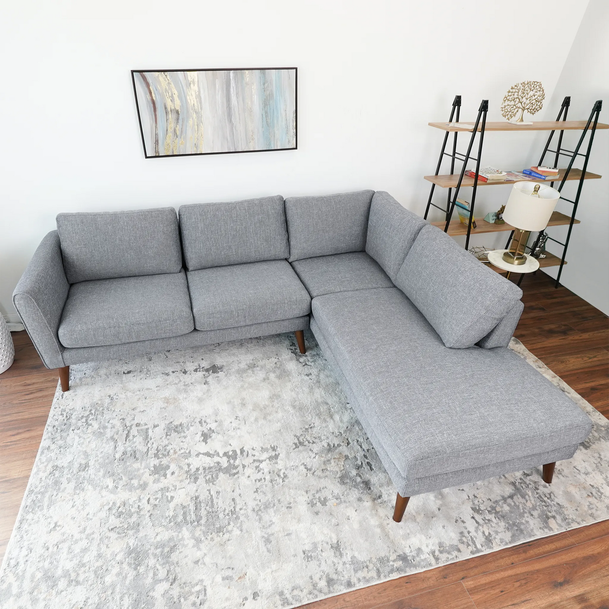 Benson Grey Fabric Sectional Sofa Right Facing Chaise by Ashcroft Furniture at Eve Furniture