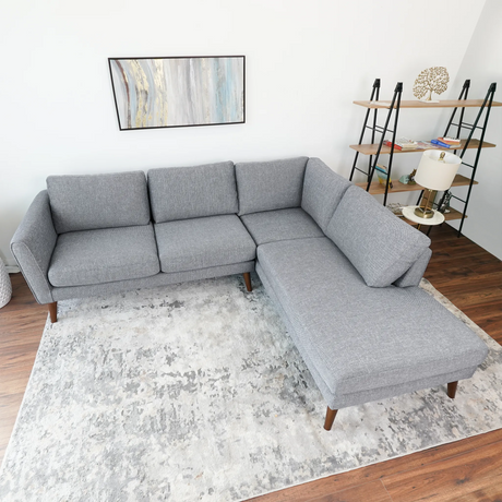 Benson Grey Fabric Sectional Sofa Right Facing Chaise by Ashcroft Furniture at Eve Furniture