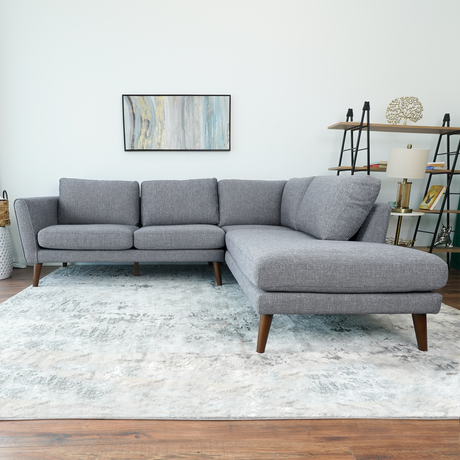 Benson Grey Fabric Sectional Sofa Right Facing Chaise by Ashcroft Imports at Eve Furniture