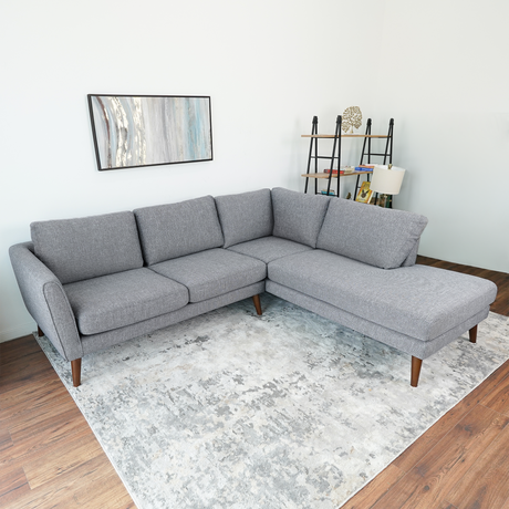 Benson Grey Fabric Sectional Sofa Right Facing Chaise by Ashcroft Imports at Eve Furniture