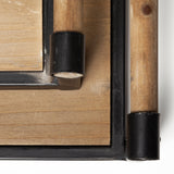 Benson Set of 2 Brown Wood Black Metal Trays by Mercana at Eve Furniture