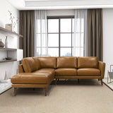 Benson Tan Leather Sectional Sofa Left Facing Chaise by Ashcroft Furniture at Eve Furniture