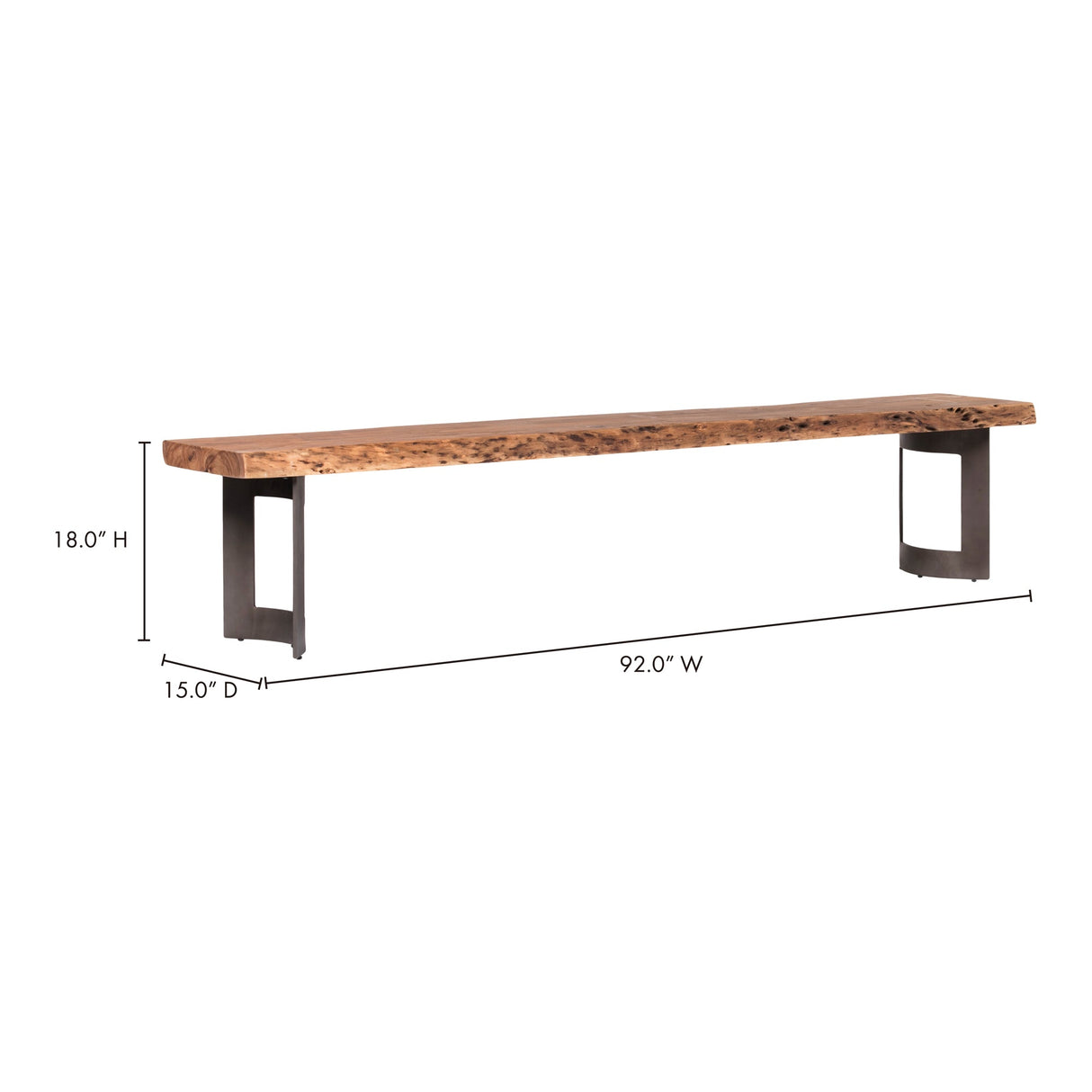Bent Brown Small Bench by MOES at Eve Furniture