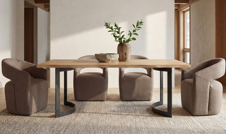 Bent Dining Table Extra Small Oak by Moe's Home at Eve Furniture