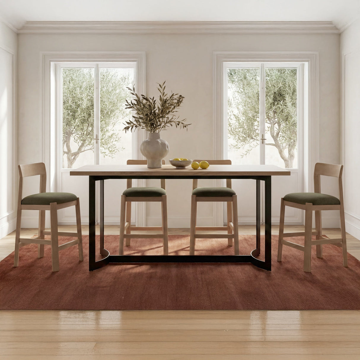 Bent Natural Oak Counter Table by MOES at Eve Furniture