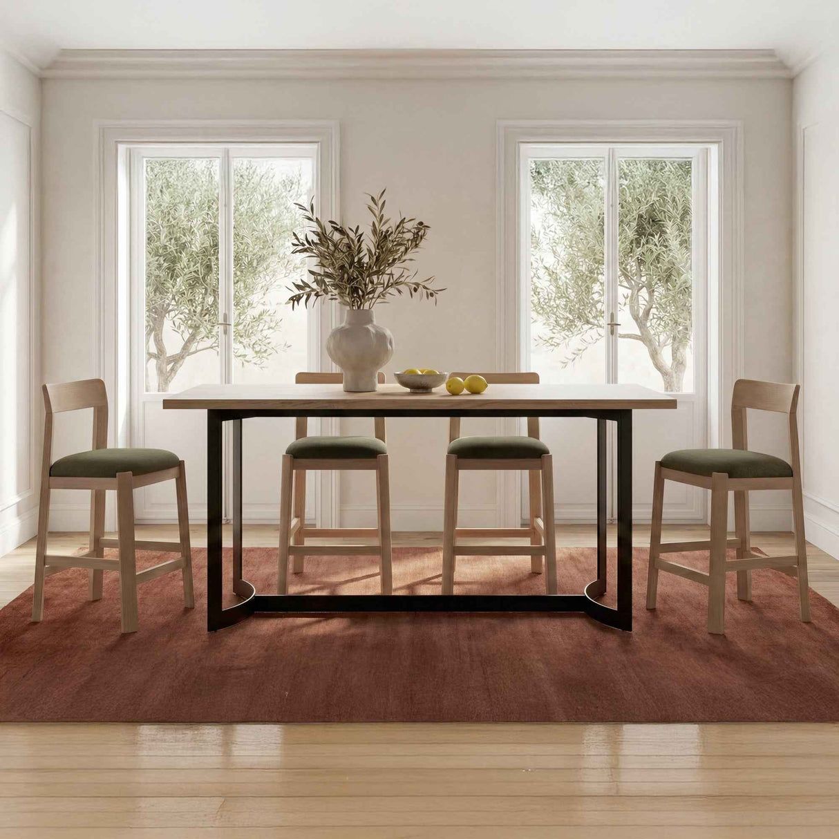 Bent Natural Oak Counter Table