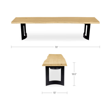 Bent Natural Oak Extra Small Bench by MOES at Eve Furniture