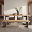 Bent Natural Oak Small Bench by MOES at Eve Furniture