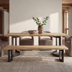 Bent Natural Oak Small Bench by MOES at Eve Furniture