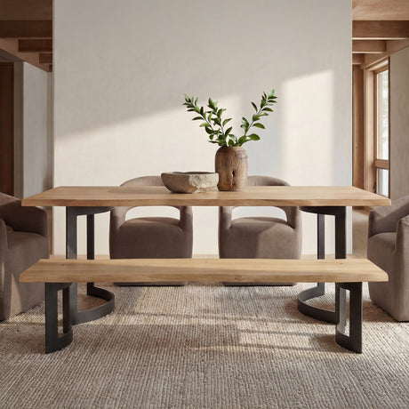 Bent Natural Oak Small Bench by MOES at Eve Furniture