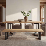 Bent Natural Oak Small Bench by Moe's Home at Eve Furniture