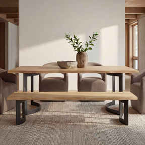 Bent Natural Oak Small Bench by Moe's Home at Eve Furniture