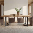 Bent Natural Oak Small Dining Table by Moe's Home at Eve Furniture